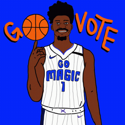 A Man In A Go Miami 22 Jersey Holds A Basketball Above His Finger GIF