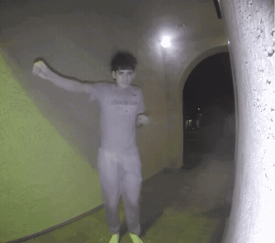 A Man In A Gray Shirt That Says Calvin Klein GIF
