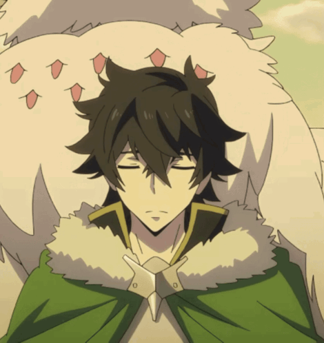 A Man In A Green Cape Is Sleeping Next To A Large White Animal GIF