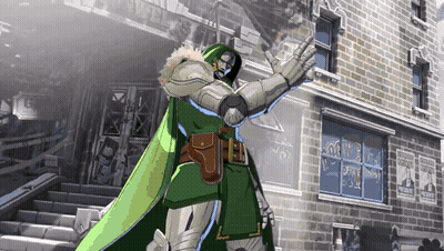A Man In A Green Cape Is Standing In Front Of A Brick Building With A Sign That Says ' Wanted ' GIF