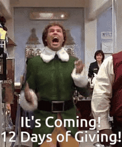 A Man In A Green Elf Costume Is Standing In A Room With His Mouth Open . GIF
