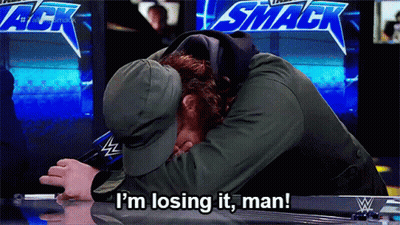 A Man In A Green Hat Says I 'M Losing It Man In Front Of A Smack Logo GIF