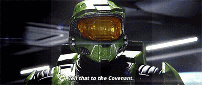 A Man In A Green Helmet Says Tell That To The Covenant GIF