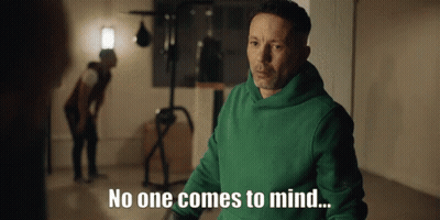 A Man In A Green Hoodie Is Saying No One Comes To Mind GIF