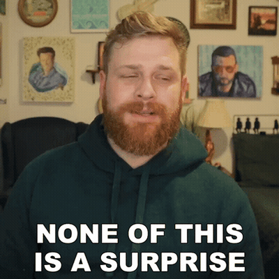 A Man In A Green Hoodie Says " None Of This Is A Surprise " GIF