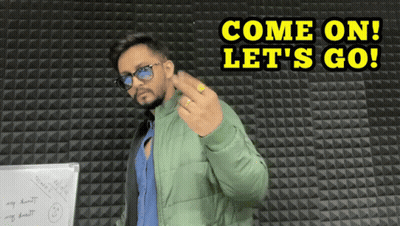 A Man In A Green Jacket Giving The Middle Finger With The Words Come On Let 'S Go Written Above Him GIF