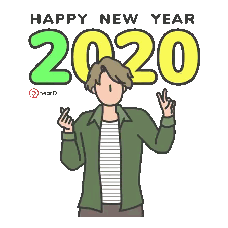A Man In A Green Jacket Is Giving A Peace Sign In Front Of The Number 2020 Sticker