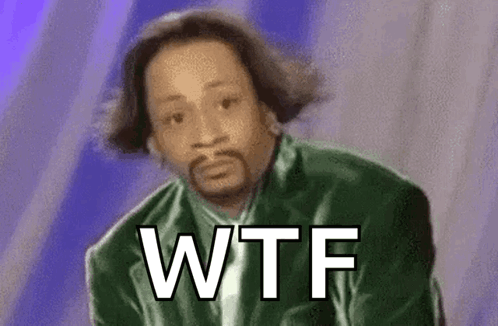 A Man In A Green Jacket Is Making A Funny Face With The Words Wtf Written On His Face . GIF