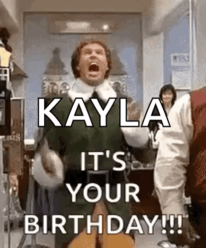 A Man In A Green Jacket Is Screaming And Holding A Guitar While Holding A Birthday Card . GIF