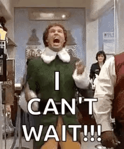 A Man In A Green Jacket Is Screaming And Saying `` I Can 'T Wait !!! '' . GIF