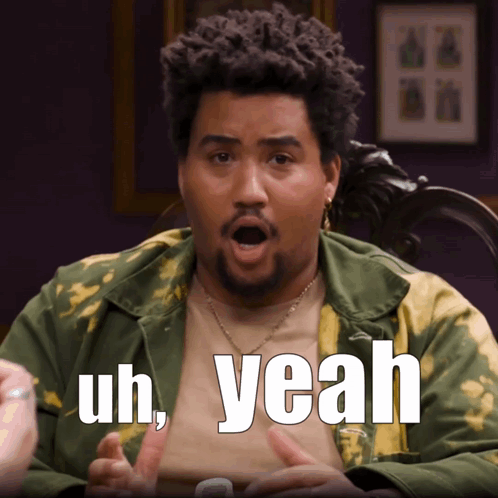A Man In A Green Jacket Says Yeah GIF