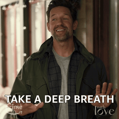 A Man In A Green Jacket With The Words Take A Deep Breath GIF