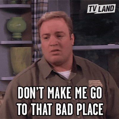 A Man In A Green Shirt Says " Don T Make Me Go To That Bad Place " GIF