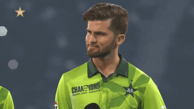 A Man In A Green Shirt That Says ' Champions Trophy 2020 ' On It GIF