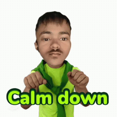 A Man In A Green Shirt With A Green Tie Says Calm Down GIF