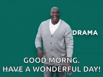 A Man In A Grey Cardigan Says Good Morning Have A Wonderful Day . GIF