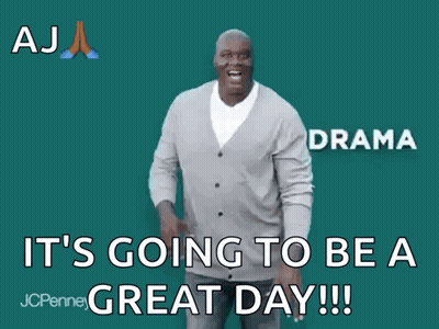 A Man In A Grey Cardigan Says It 'S Going To Be A Great Day ! GIF