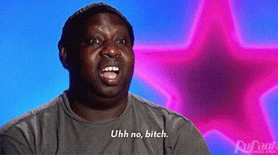 A Man In A Grey Shirt Is Saying Uhh No Bitch . GIF