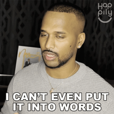 A Man In A Grey Sweater Says I Can 'T Even Put It Into Words GIF