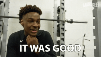 A Man In A Gym With The Words " It Was Good " Behind Him GIF