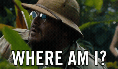 A Man In A Hat And Glasses Is Asking Where Am I GIF