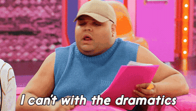 A Man In A Hat Is Reading A Book And Says I Can T With The Dramatics GIF
