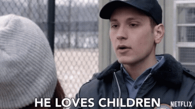 A Man In A Hat Says He Loves Children On A Netflix Ad GIF