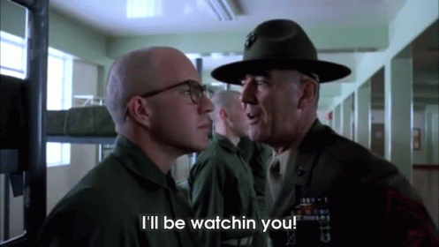 A Man In A Hat Says I 'Ll Be Watchin You To Another Man GIF