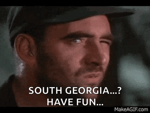 A Man In A Hat Says South Georgia ... Have Fun GIF