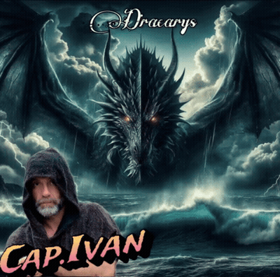 A Man In A Hood Stands In Front Of A Dragon With The Name Cap Ivan On The Bottom Right GIF
