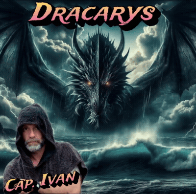 A Man In A Hooded Cape Stands In Front Of A Dragon That Says Dracarys On It GIF
