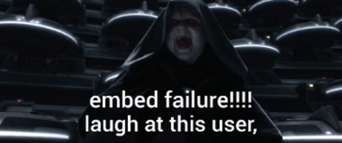 A Man In A Hooded Cloak Says Embed Failure !!! Laugh At This User .. GIF