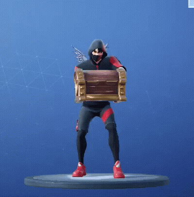 A Man In A Hooded Jacket Is Holding A Chest With A Pink Octopus On It GIF