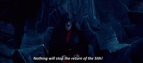 A Man In A Hooded Jacket Is Sitting On A Rock And Says Nothing Will Stop The Return Of The Sith GIF