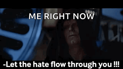 A Man In A Hooded Jacket Says Me Right Now - Let The Hate Flow Through You !! GIF