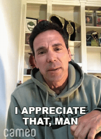 A Man In A Hoodie Says I Appreciate That Man Cameo GIF