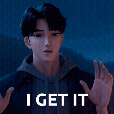 a man in a hoodie says " i get it " with his hands outstretched