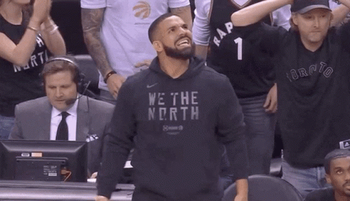 A Man In A Hoodie That Says We 'Re The North GIF