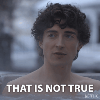 A Man In A Hot Tub With The Words That Is Not True GIF