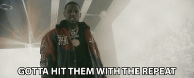 A Man In A Jacket With The Words Gotta Hit Them With The Repeat GIF