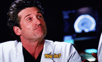 A Man In A Lab Coat Says " You In " While Looking Up GIF
