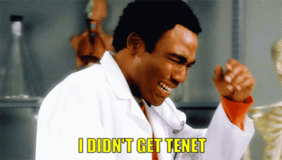 A Man In A Lab Coat With The Words I Did N't Get Tenet Above Him GIF