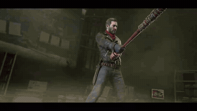 A Man In A Leather Jacket Is Holding A Large Axe GIF