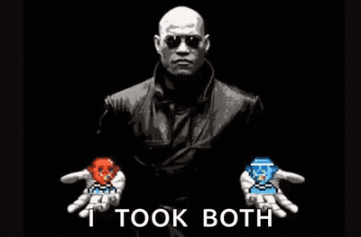 A Man In A Leather Jacket Is Holding A Pixelated Skull And A Pixelated Skull In His Hands . GIF