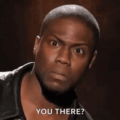A Man In A Leather Jacket Is Making A Funny Face And Asking , `` You There '' . GIF