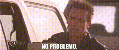 A Man In A Leather Jacket Is Standing Next To A Car And Says No Problemo . GIF