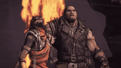 A Man In A Leather Jacket Is Standing Next To Another Man GIF