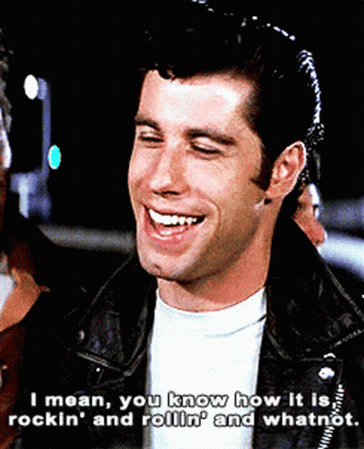 A Man In A Leather Jacket Says " I Mean You Know How It Is Rockin ' And Rollin ' " GIF