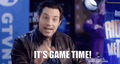 A Man In A Leather Jacket Says It 'S Game Time GIF