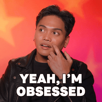 A Man In A Leather Jacket Says " Yeah I 'M Obsessed " With His Finger On His Nose GIF